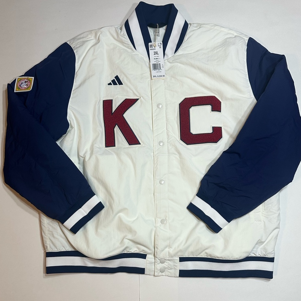 New Adidas Kansas City Monarchs Negro Leagues Coaches Jacket Mens 2XL NLBM